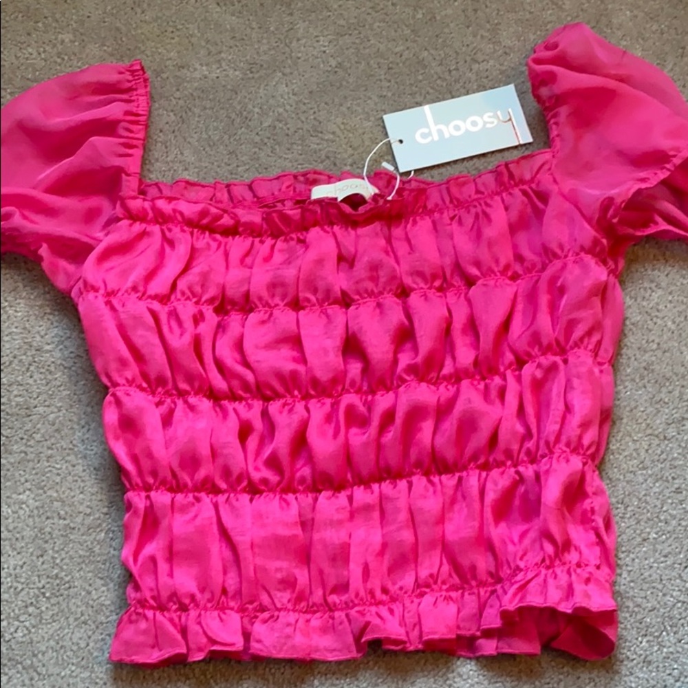 Pink ruched top